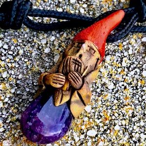 🔮Amethyst and Polymer Clay Handmade Necklace